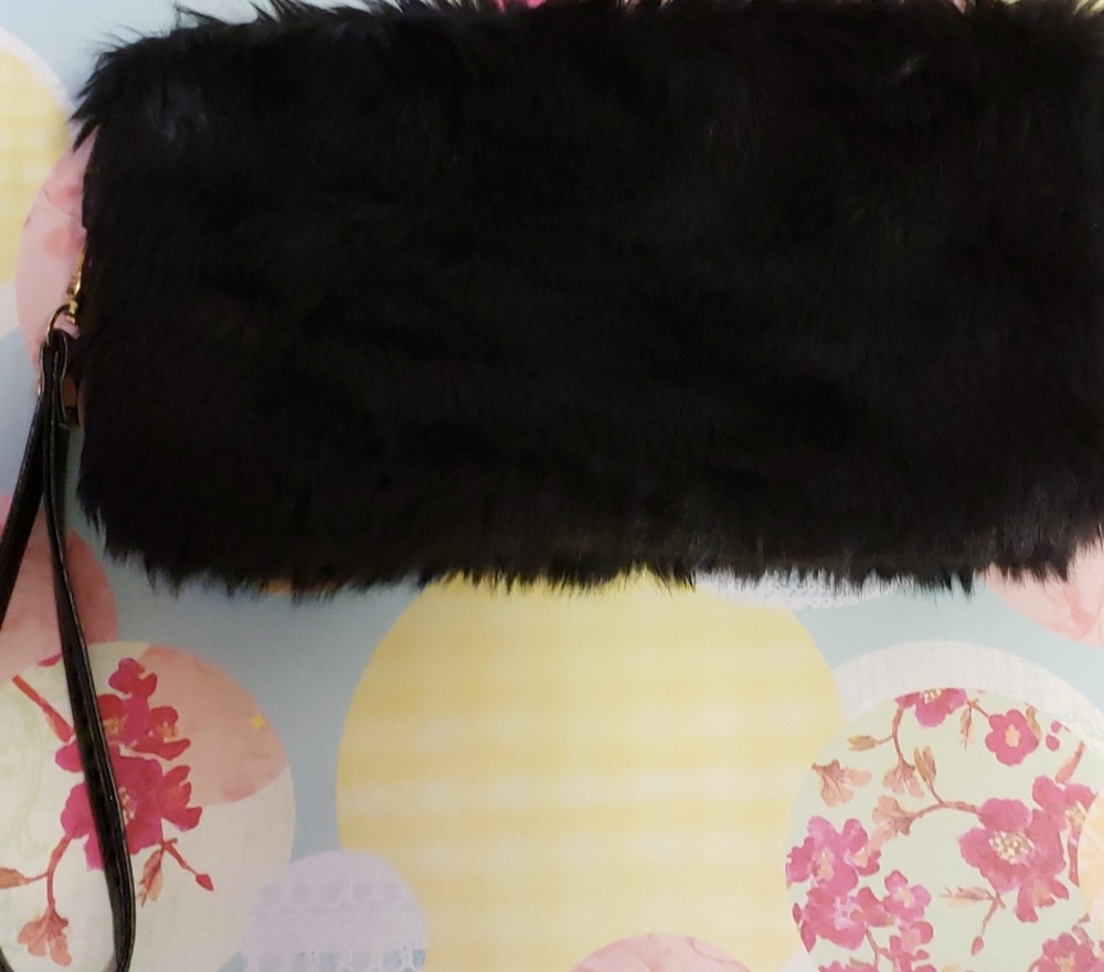Faux fur clutch